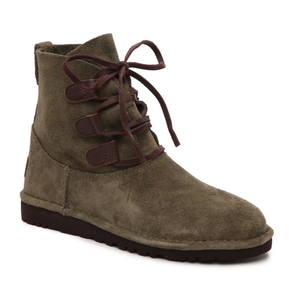 UGG Elvi Olive Green Classic Suede Harness Boots - Picture 2 of 12